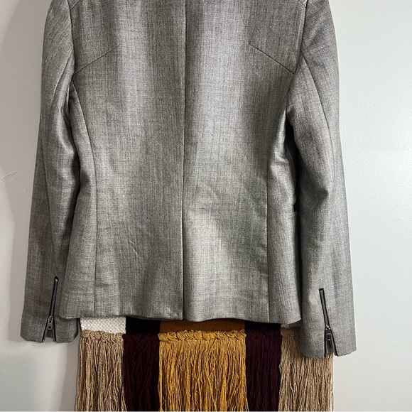 RAG & BONE Alpine Wool-Blend Blazer with Zip Pockets in Silver/Gray SZ 4 - Picture 5 of 10